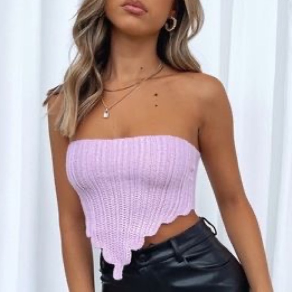 Whitefox lilac knit corset top